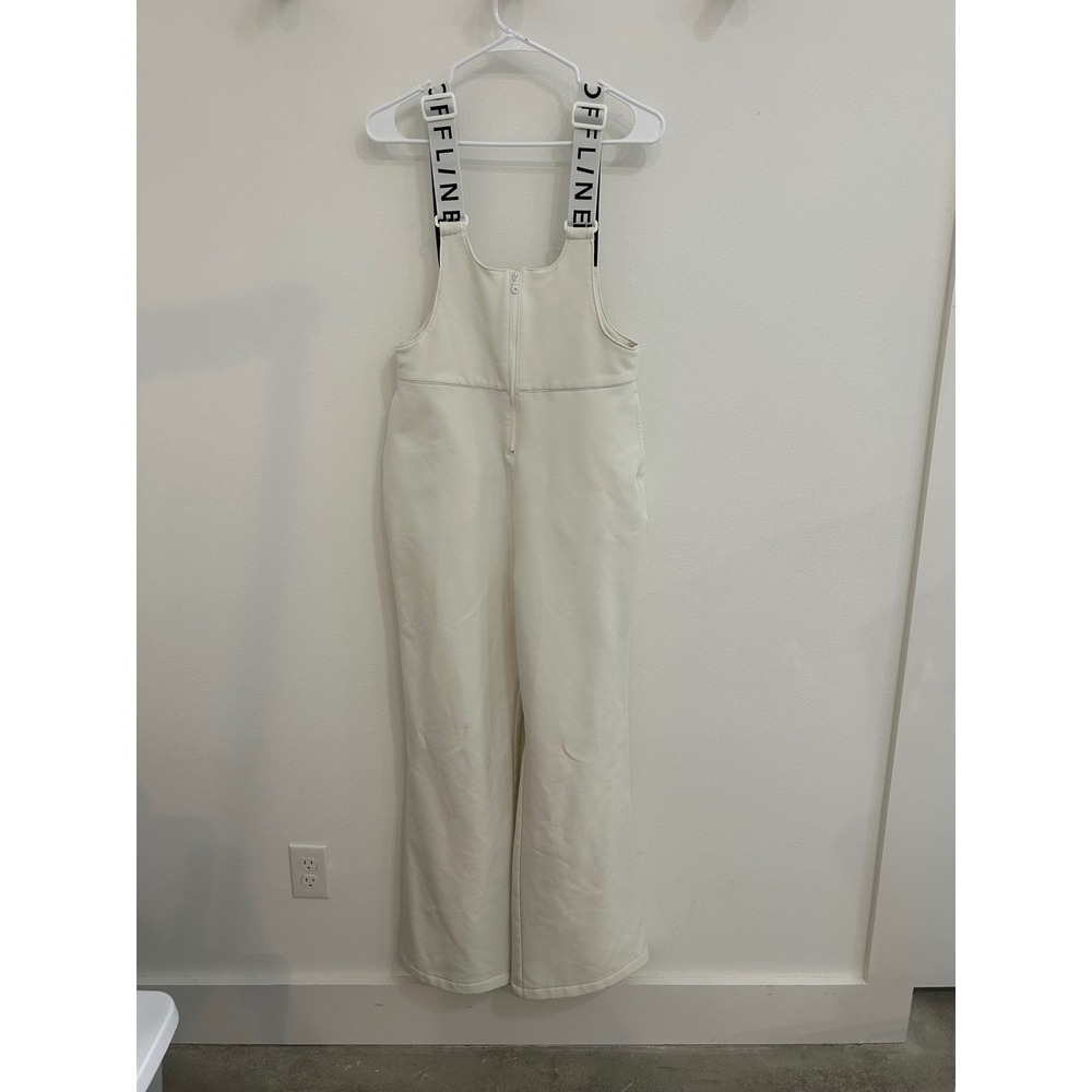 OFFLINE by Aerie Chillside Collection White Bib Overalls Snow Pants Womens Med